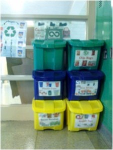 recycling bins