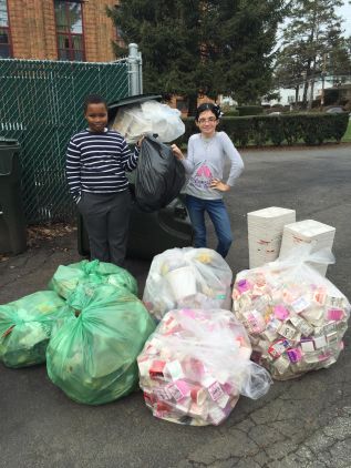 3 lbs of trash, all the rest goes into compost or recycling