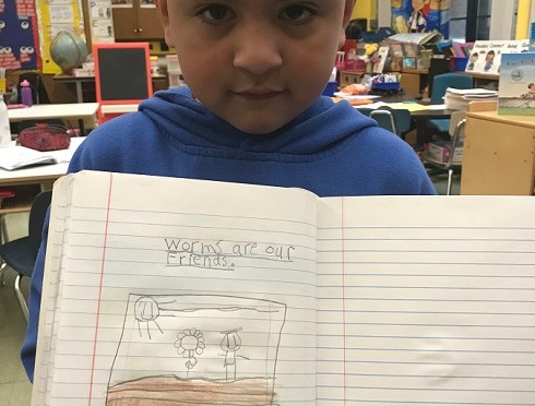 New Rochelle Trinity 1st Graders learn about Worms and love them